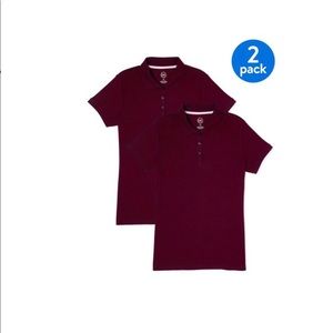 🛍 3/$20 Wonder Nation Girls School Uniform Polo Shirt 2-Pack